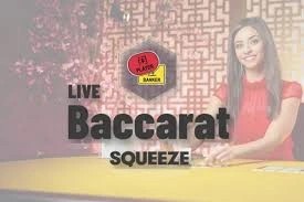 Official Live Dealer logo: Baccarat Squeeze by Evolution at Janusz Casino