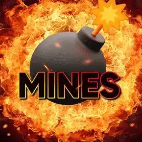 Mines slot logo by Turbo Games at Janusz Casino